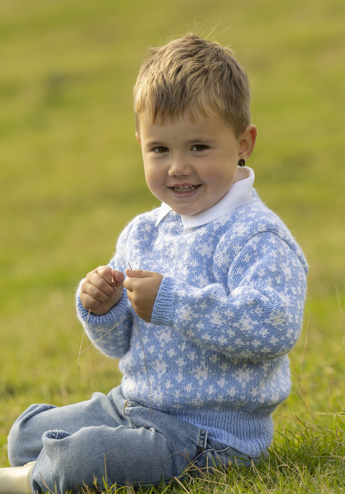 Loen Genser Blå/Hvit